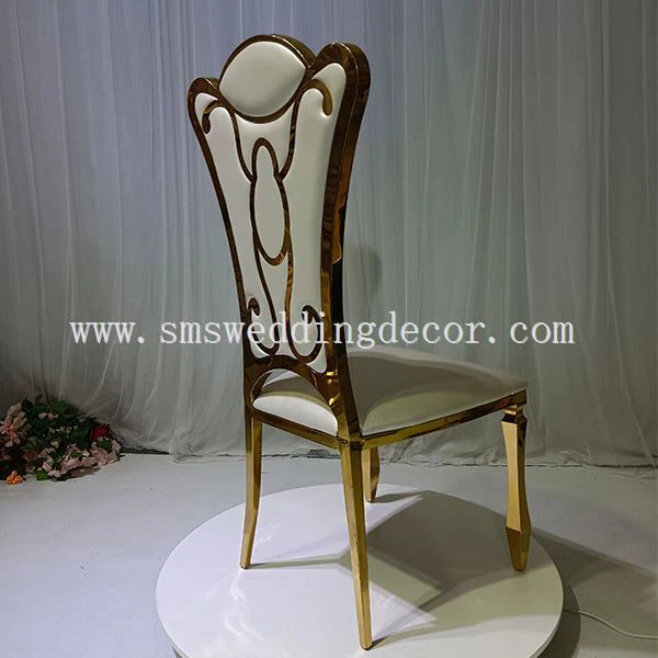 white and gold high back chair