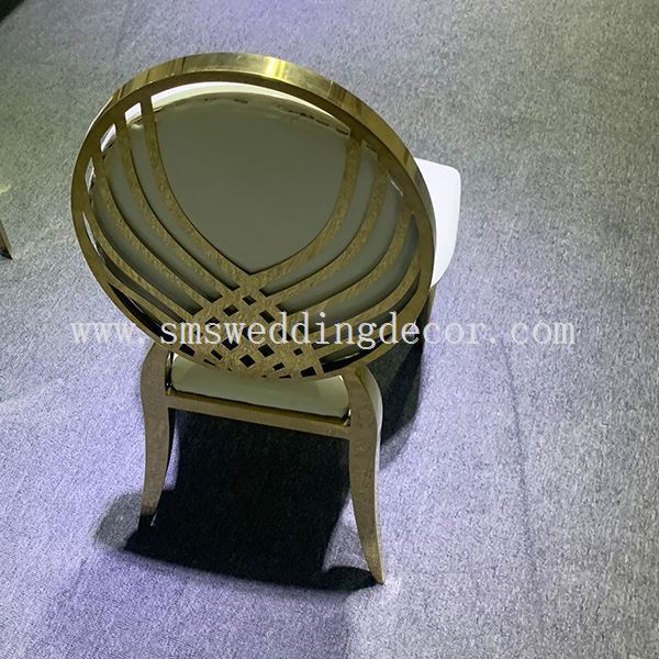 polished stainless steel dining chair